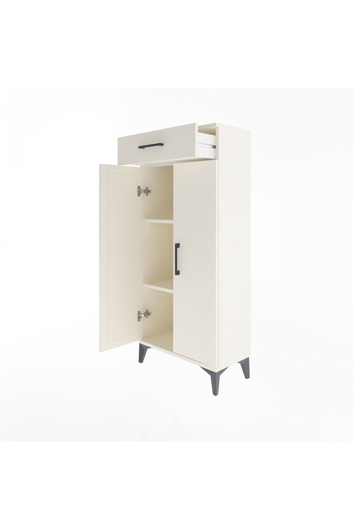 Arges Dolap 2 Raflı Tek Çekmeceli 2 Kapaklı 60x30x134 - S17M112V1A