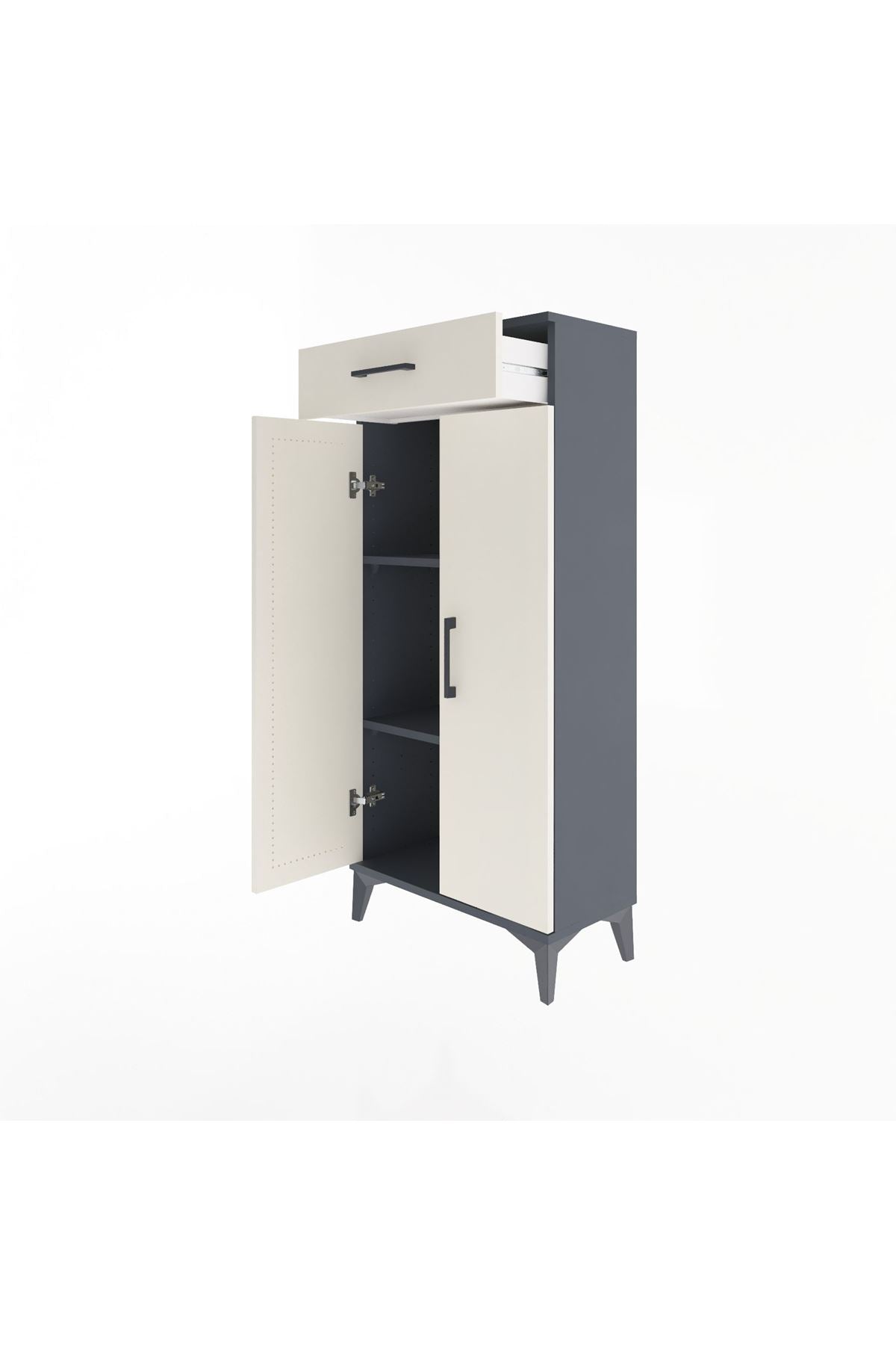 Arges Dolap 2 Raflı Tek Çekmeceli 2 Kapaklı 60x30x134 - S17M112V4A
