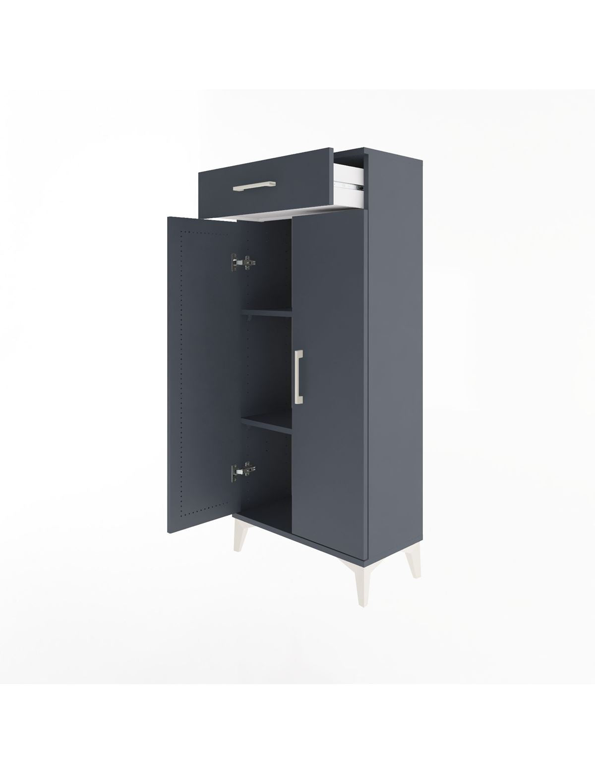 Arges Dolap 2 Raflı Tek Çekmeceli 2 Kapaklı 60x30x134 - S17M112V5A