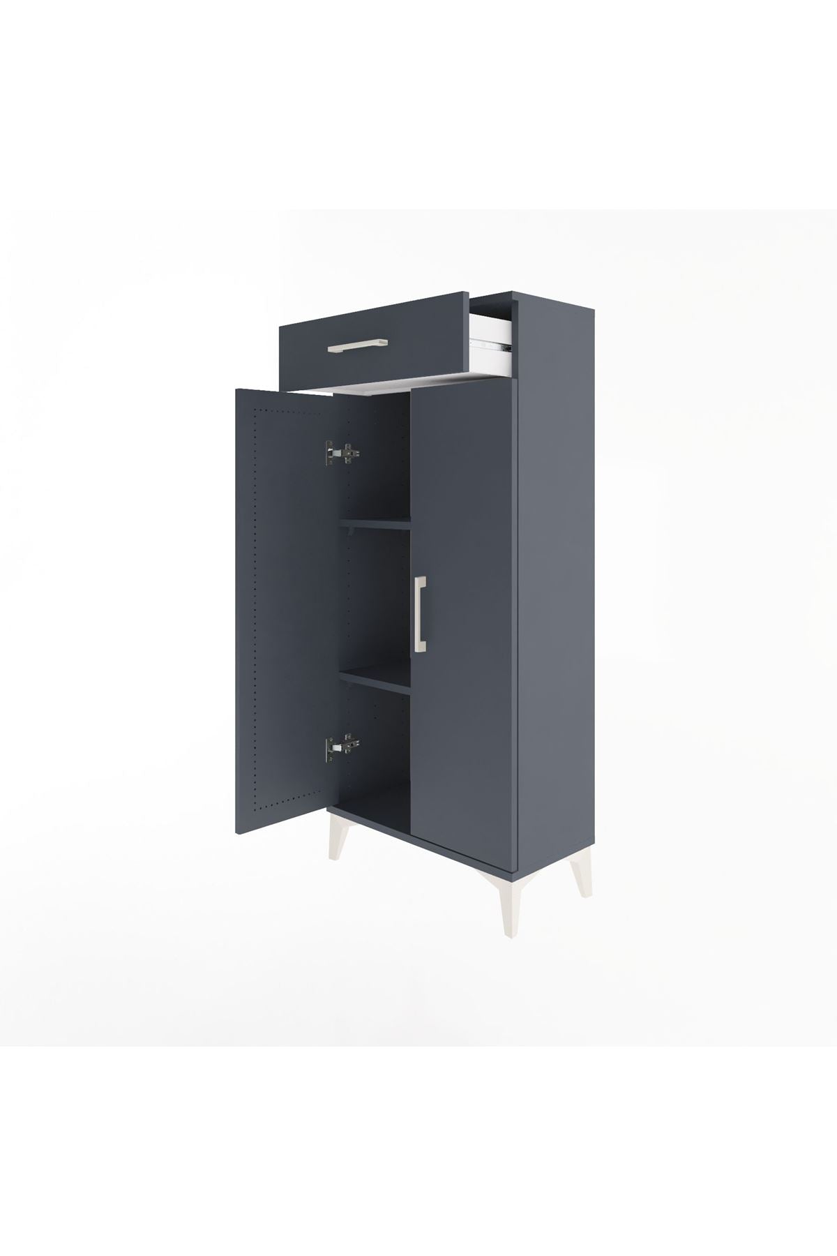 Arges Dolap 2 Raflı Tek Çekmeceli 2 Kapaklı 60x30x134 - S17M112V5A
