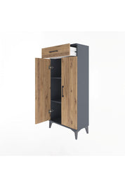 Arges Dolap 2 Raflı Tek Çekmeceli 2 Kapaklı 60x30x134 - S17M112V6A