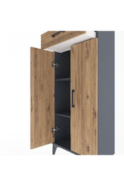 Arges Dolap 2 Raflı Tek Çekmeceli 2 Kapaklı 60x30x134 - S17M112V6A
