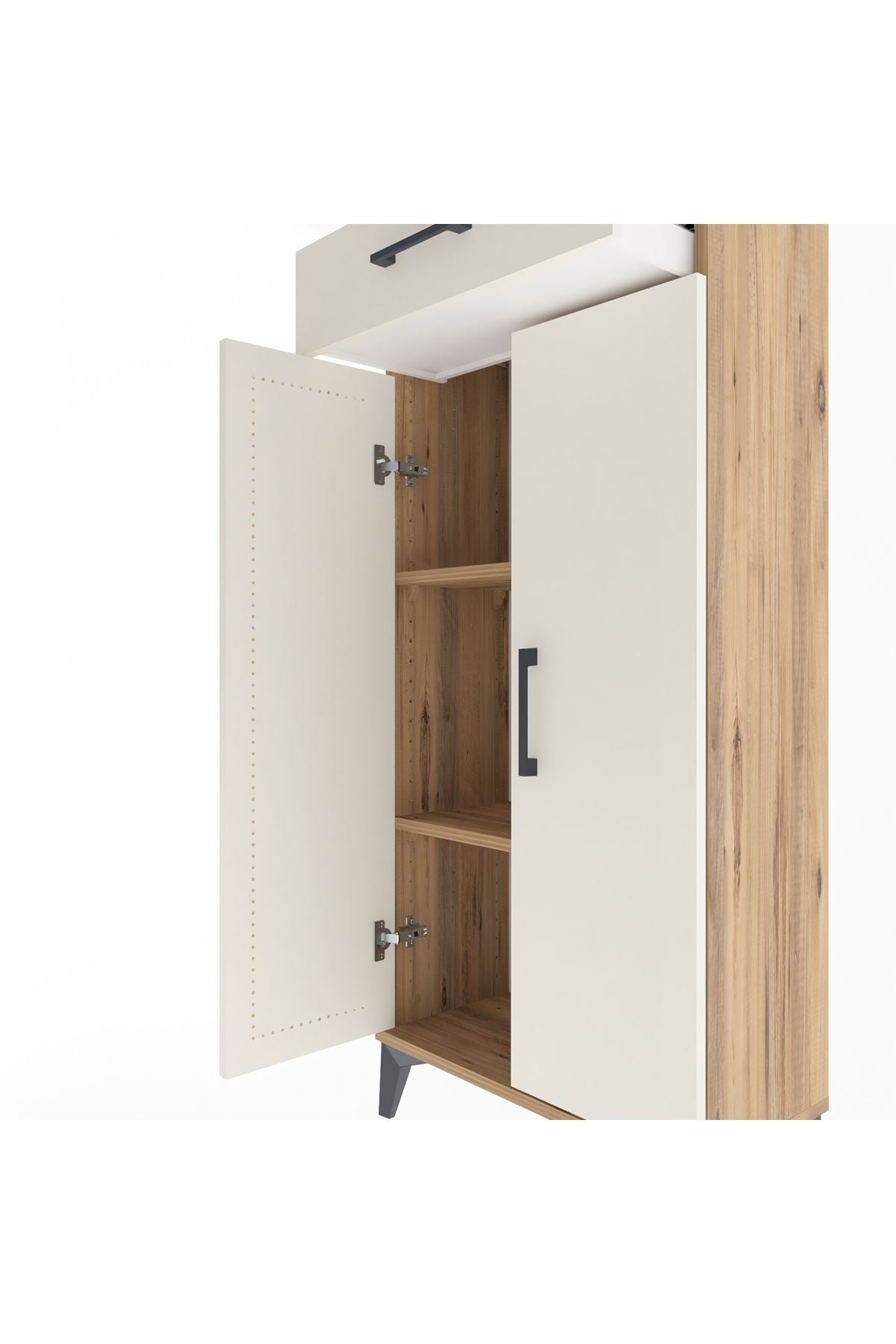 Arges Dolap 2 Raflı Tek Çekmeceli 2 Kapaklı 60x30x134 - S17M112V7A