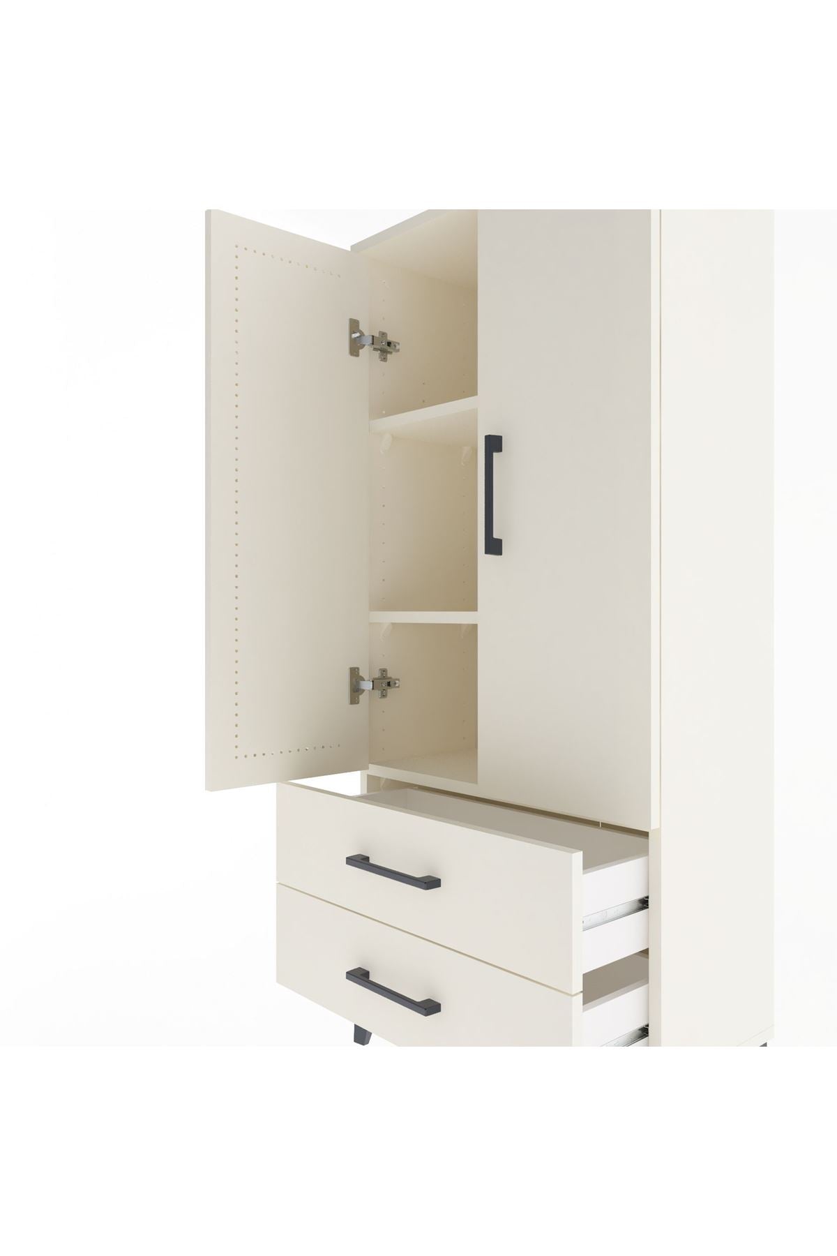 Arges Dolap 3 Raflı 2 Çekmeceli 2 Kapaklı 60x30x134 - S17M113V1A