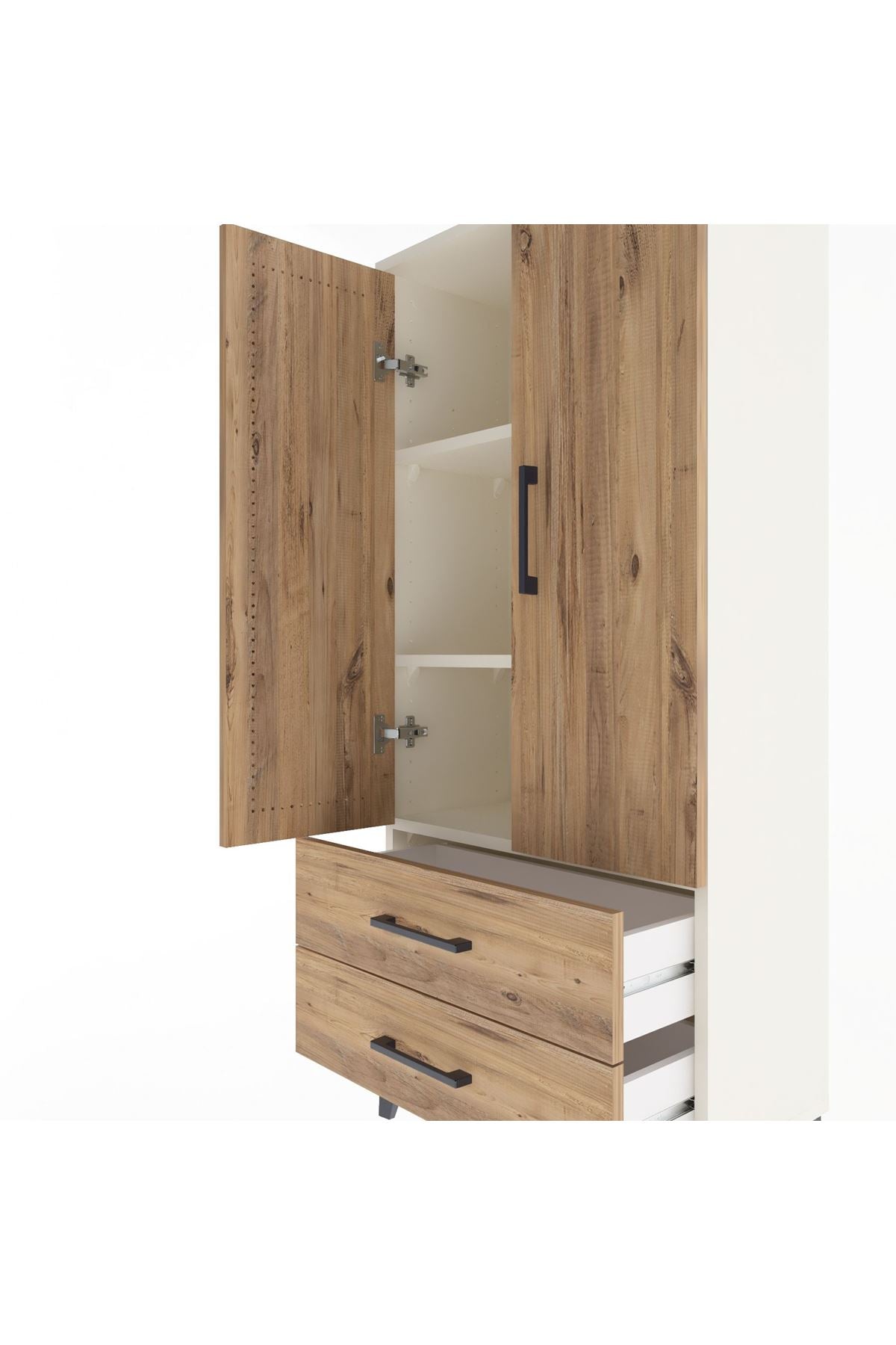 Arges Dolap 3 Raflı 2 Çekmeceli 2 Kapaklı 60x30x134 - S17M113V3A