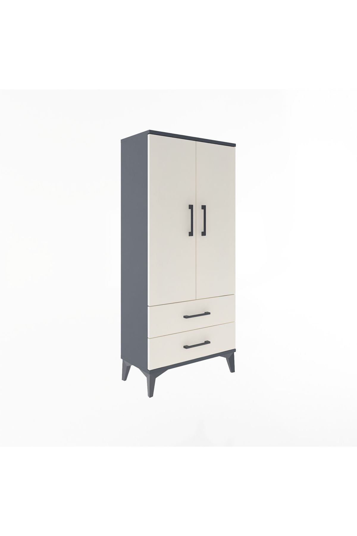 Arges Dolap 3 Raflı 2 Çekmeceli 2 Kapaklı 60x30x134 - S17M113V4A
