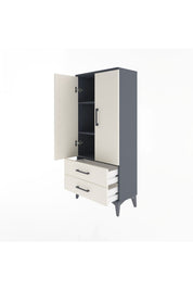 Arges Dolap 3 Raflı 2 Çekmeceli 2 Kapaklı 60x30x134 - S17M113V4A