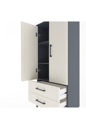 Arges Dolap 3 Raflı 2 Çekmeceli 2 Kapaklı 60x30x134 - S17M113V4A