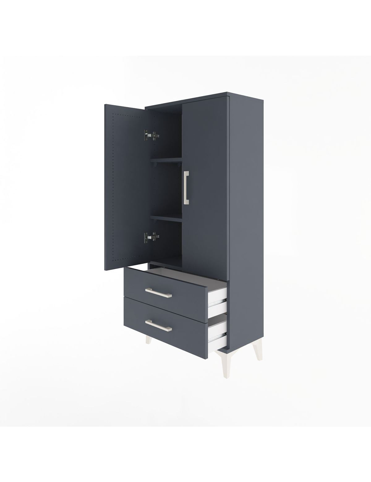 Arges Dolap 3 Raflı 2 Çekmeceli 2 Kapaklı 60x30x134 - S17M113V5A