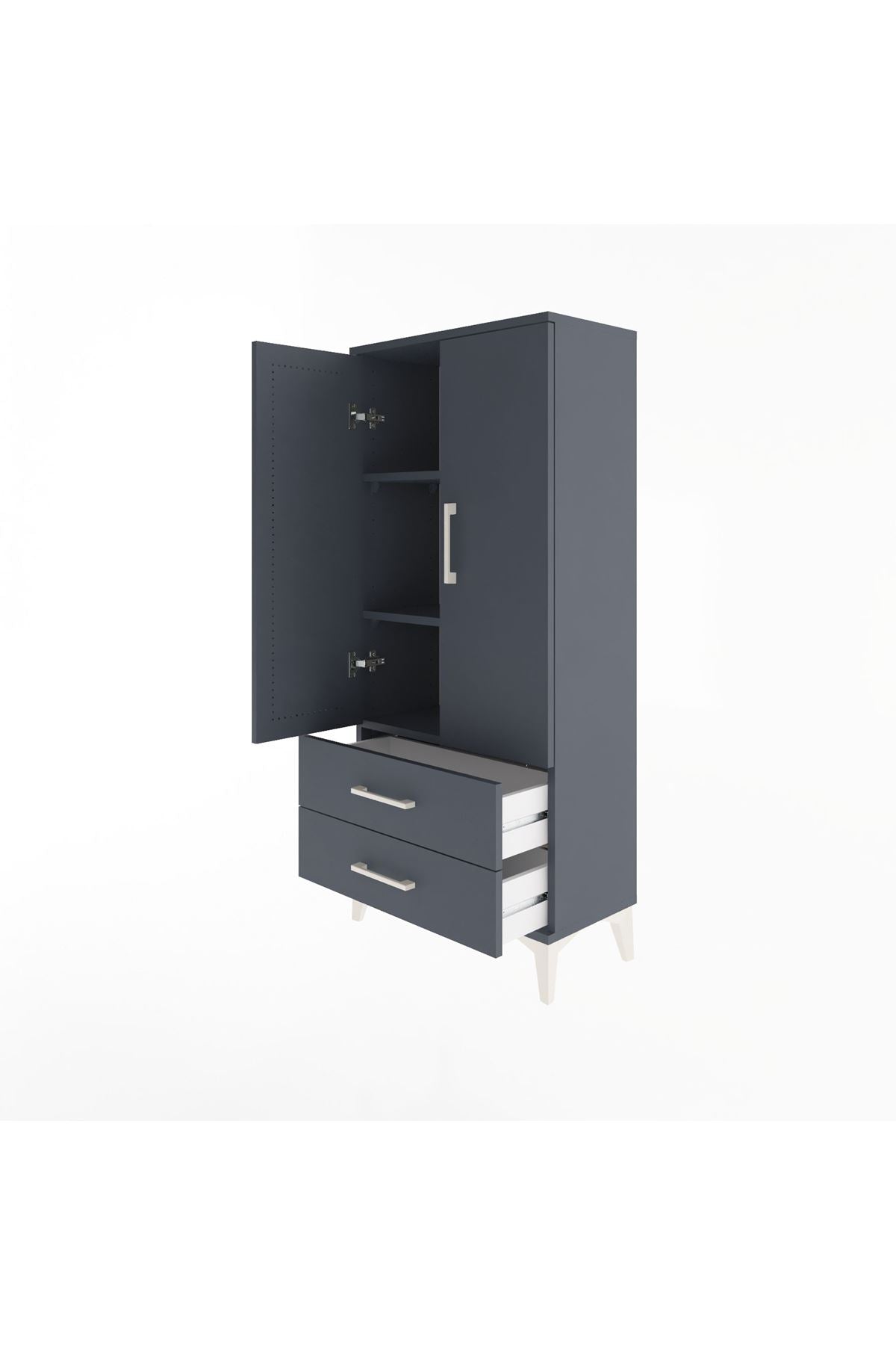 Arges Dolap 3 Raflı 2 Çekmeceli 2 Kapaklı 60x30x134 - S17M113V5A