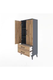 Arges Dolap 3 Raflı 2 Çekmeceli 2 Kapaklı 60x30x134 - S17M113V6A