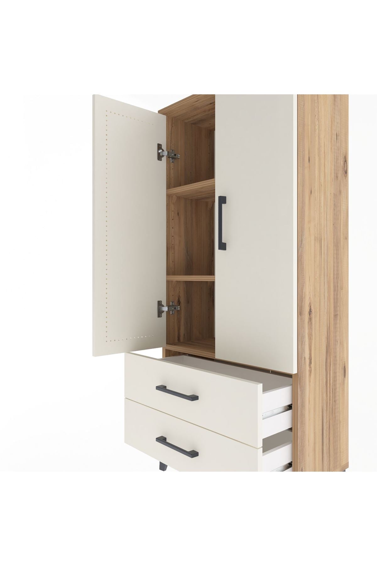 Arges Dolap 3 Raflı 2 Çekmeceli 2 Kapaklı 60x30x134 - S17M113V7A