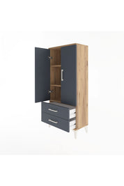 Arges Dolap 3 Raflı 2 Çekmeceli 2 Kapaklı 60x30x134 - S17M113V8A