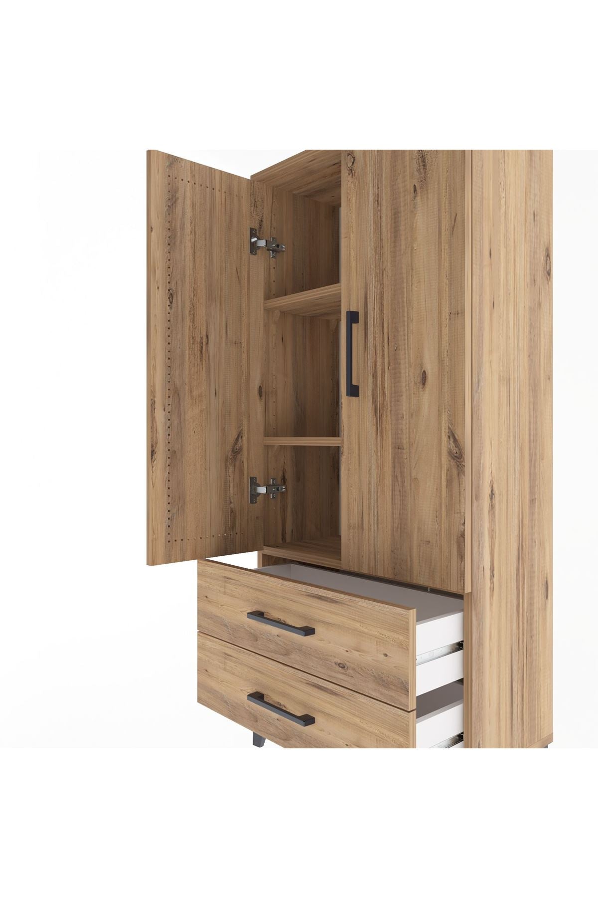 Arges Dolap 3 Raflı 2 Çekmeceli 2 Kapaklı 60x30x134 - S17M113V9A
