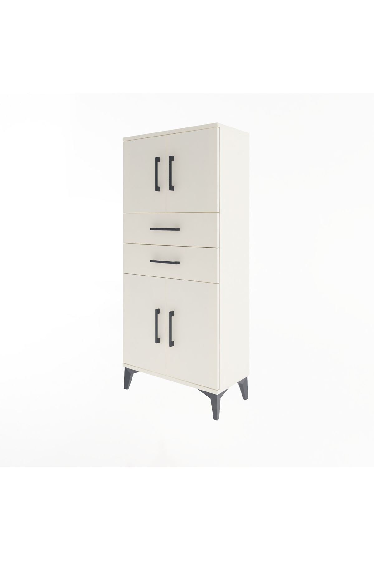 Arges Dolap Tek Raflı 2 Çekmeceli 4 Kapaklı 60x30x134 - S17M114V1A