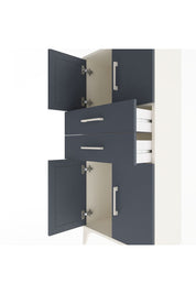 Arges Dolap Tek Raflı 2 Çekmeceli 4 Kapaklı 60x30x134 - S17M114V2A
