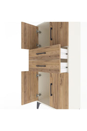 Arges Dolap Tek Raflı 2 Çekmeceli 4 Kapaklı 60x30x134 - S17M114V3A