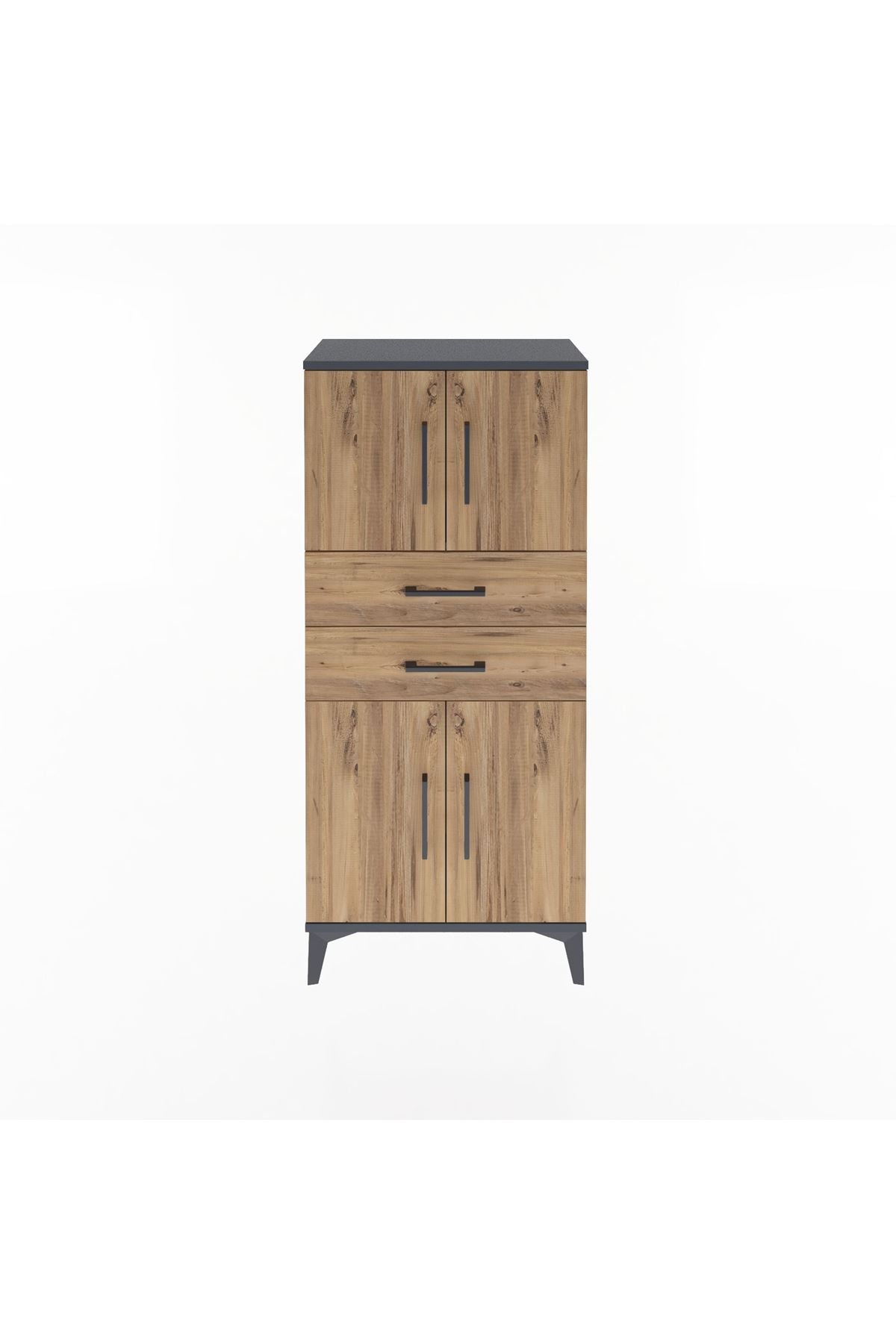 Arges Dolap Tek Raflı 2 Çekmeceli 4 Kapaklı 60x30x134 - S17M114V6A