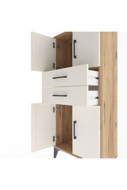 Arges Dolap Tek Raflı 2 Çekmeceli 4 Kapaklı 60x30x134 - S17M114V7A