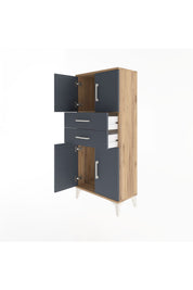 Arges Dolap Tek Raflı 2 Çekmeceli 4 Kapaklı 60x30x134 - S17M114V8A