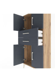 Arges Dolap Tek Raflı 2 Çekmeceli 4 Kapaklı 60x30x134 - S17M114V8A