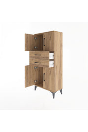 Arges Dolap Tek Raflı 2 Çekmeceli 4 Kapaklı 60x30x134 - S17M114V9A