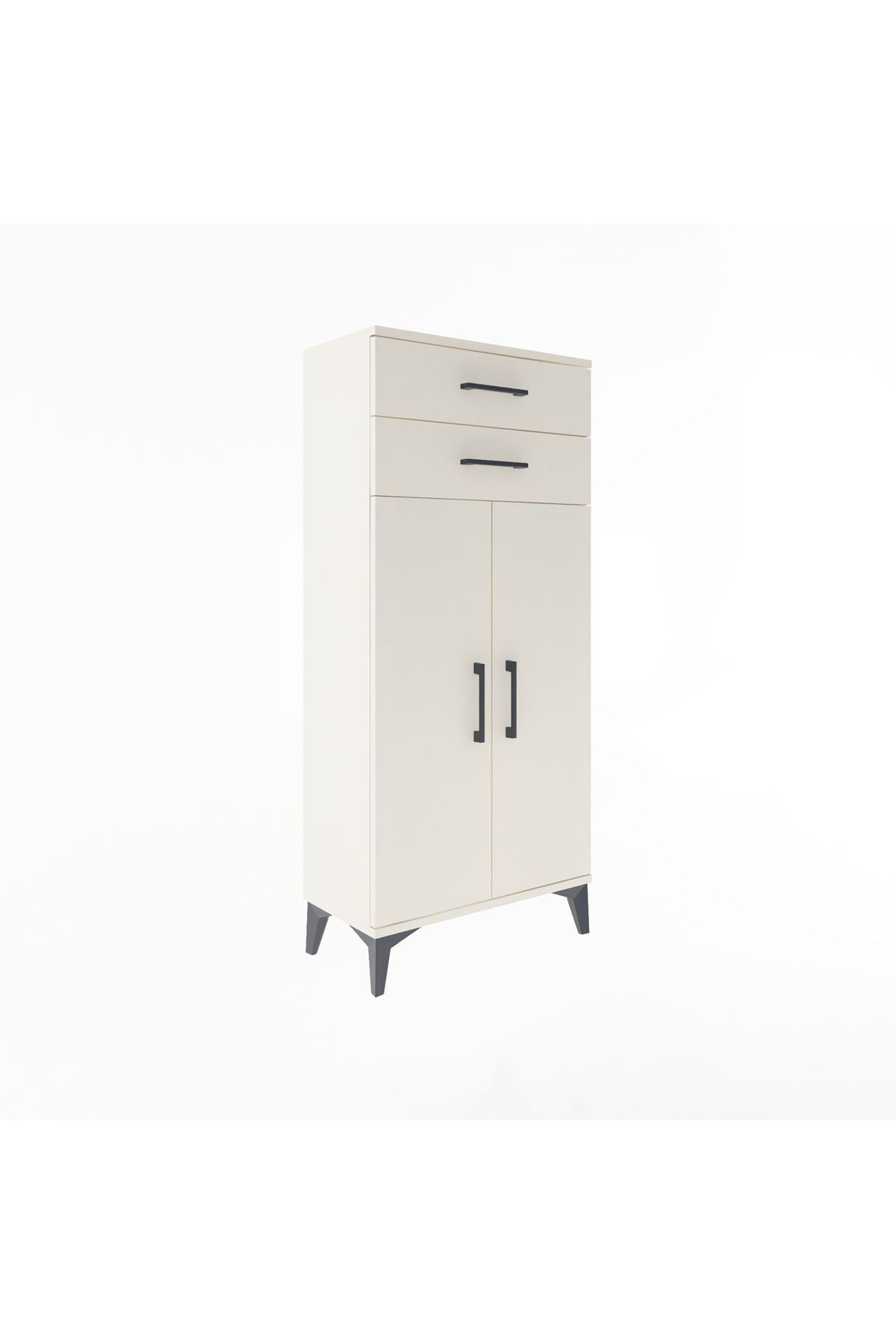 Arges Dolap 2 Raflı 2 Çekmeceli 2 Kapaklı 60x30x134 - S17M115V1A