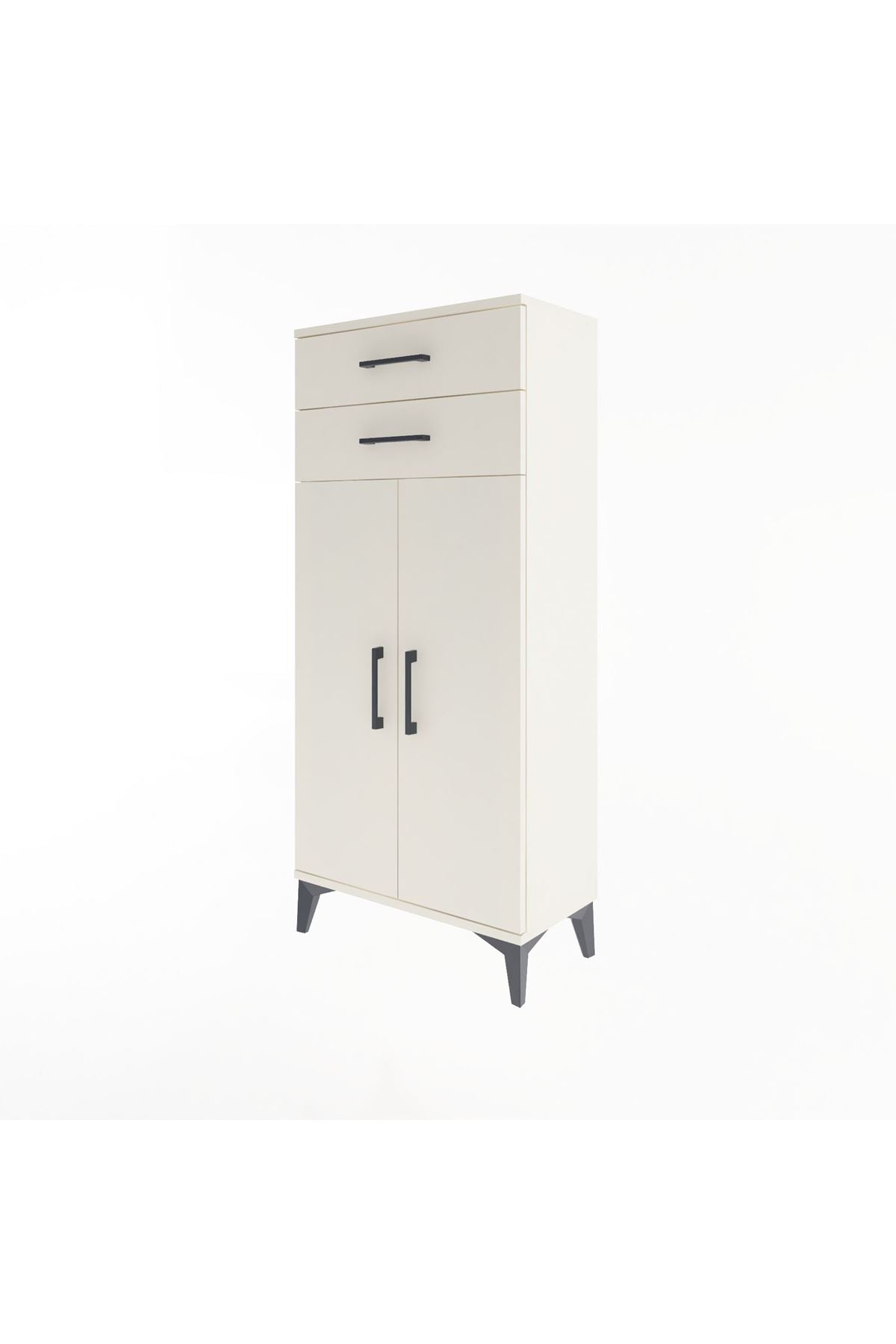 Arges Dolap 2 Raflı 2 Çekmeceli 2 Kapaklı 60x30x134 - S17M115V1A