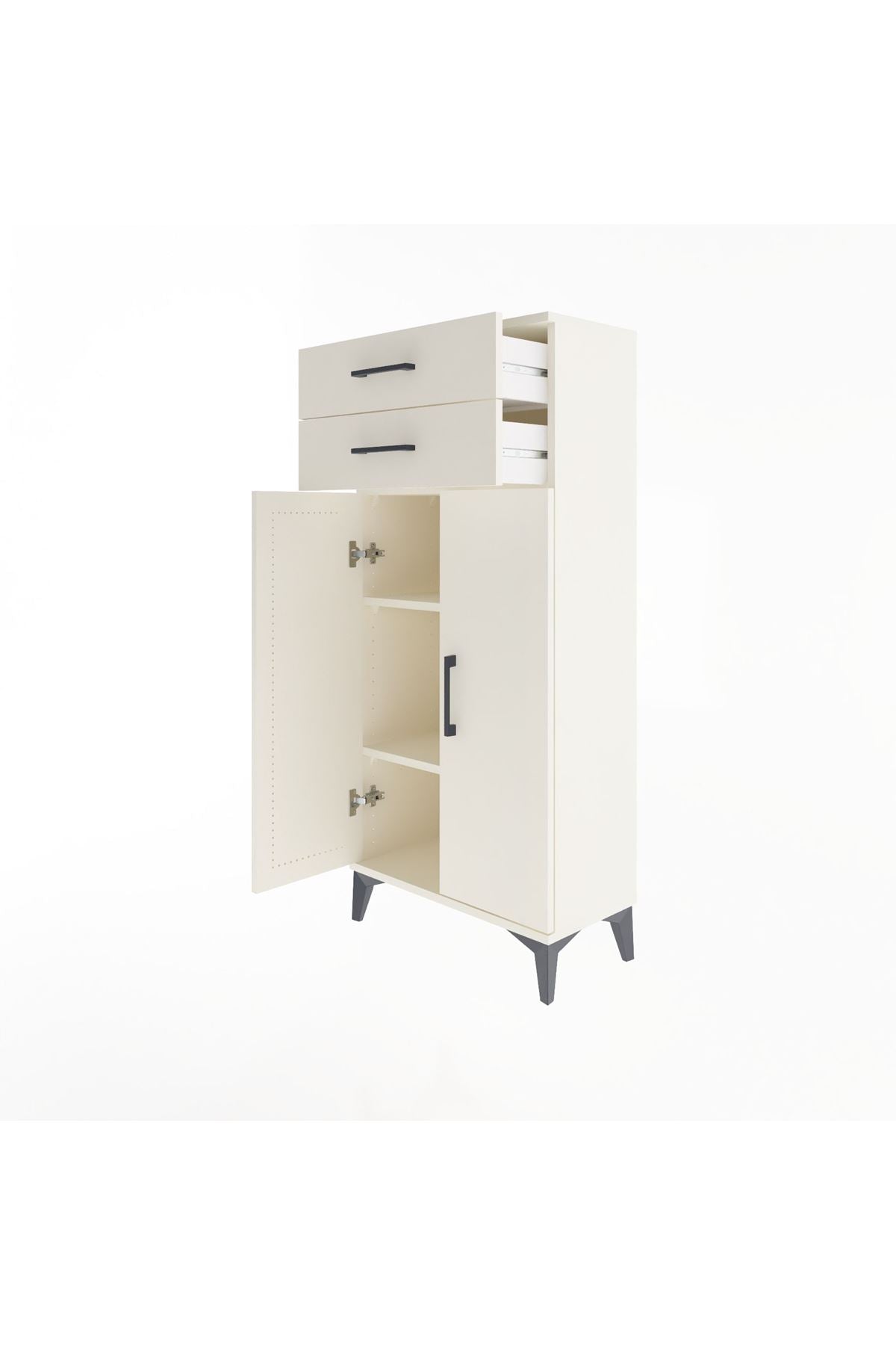 Arges Dolap 2 Raflı 2 Çekmeceli 2 Kapaklı 60x30x134 - S17M115V1A