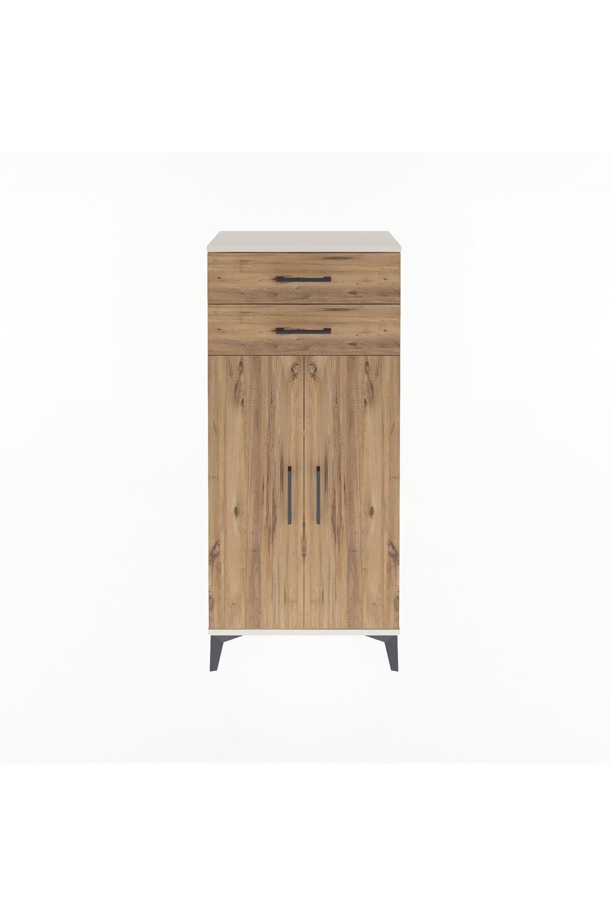 Arges Dolap 2 Raflı 2 Çekmeceli 2 Kapaklı 60x30x134 - S17M115V3A