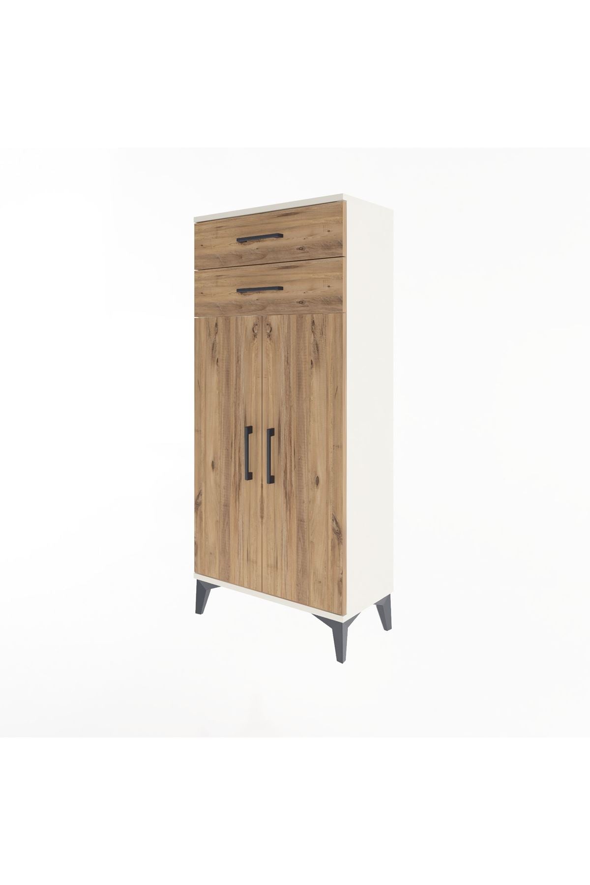 Arges Dolap 2 Raflı 2 Çekmeceli 2 Kapaklı 60x30x134 - S17M115V3A
