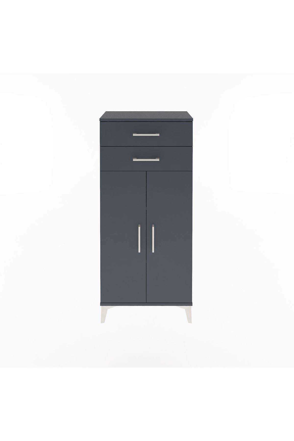 Arges Dolap 2 Raflı 2 Çekmeceli 2 Kapaklı 60x30x134 - S17M115V5A