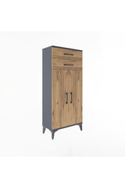 Arges Dolap 2 Raflı 2 Çekmeceli 2 Kapaklı 60x30x134 - S17M115V6A