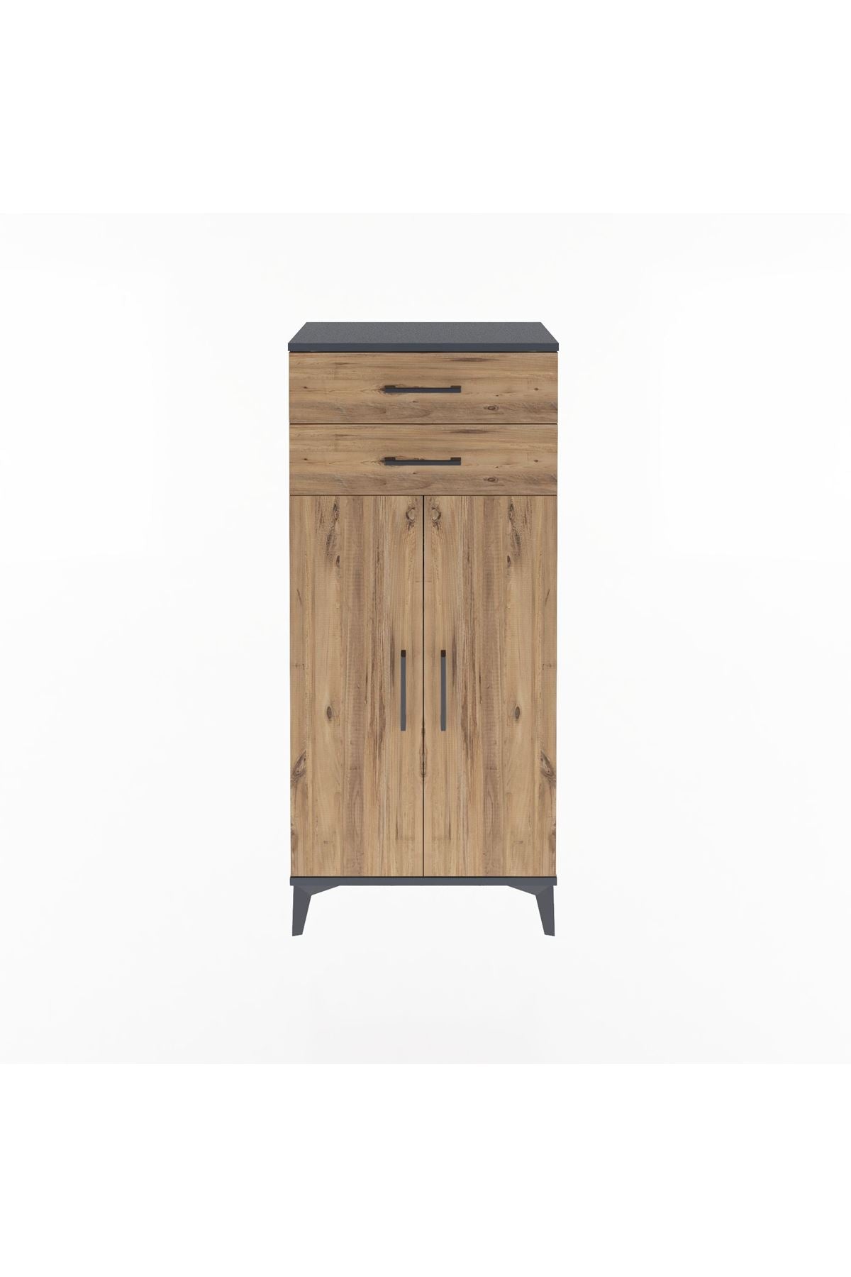 Arges Dolap 2 Raflı 2 Çekmeceli 2 Kapaklı 60x30x134 - S17M115V6A