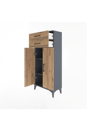 Arges Dolap 2 Raflı 2 Çekmeceli 2 Kapaklı 60x30x134 - S17M115V6A