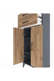 Arges Dolap 2 Raflı 2 Çekmeceli 2 Kapaklı 60x30x134 - S17M115V6A