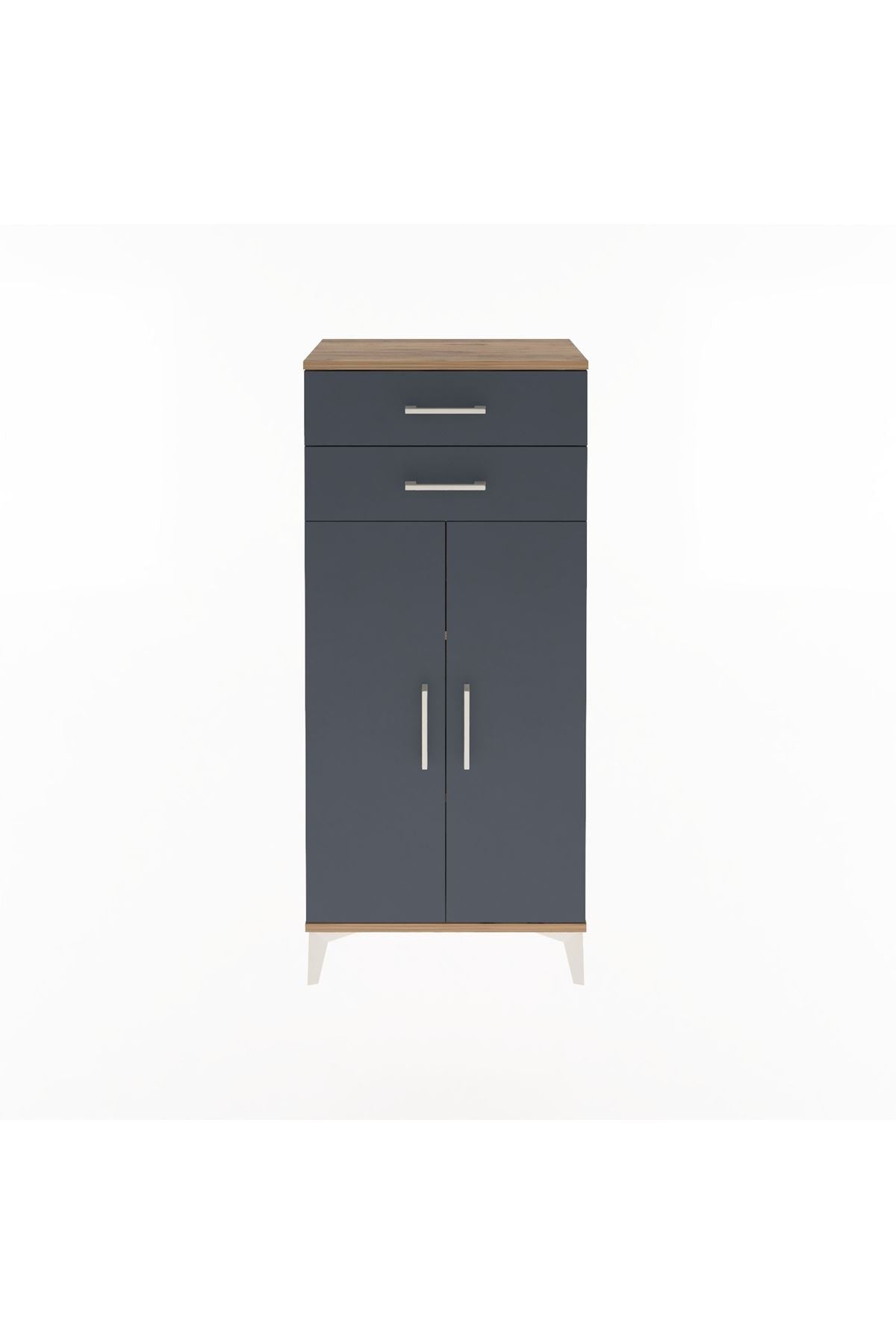 Arges Dolap 2 Raflı 2 Çekmeceli 2 Kapaklı 60x30x134 - S17M115V8A