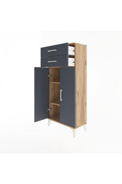 Arges Dolap 2 Raflı 2 Çekmeceli 2 Kapaklı 60x30x134 - S17M115V8A
