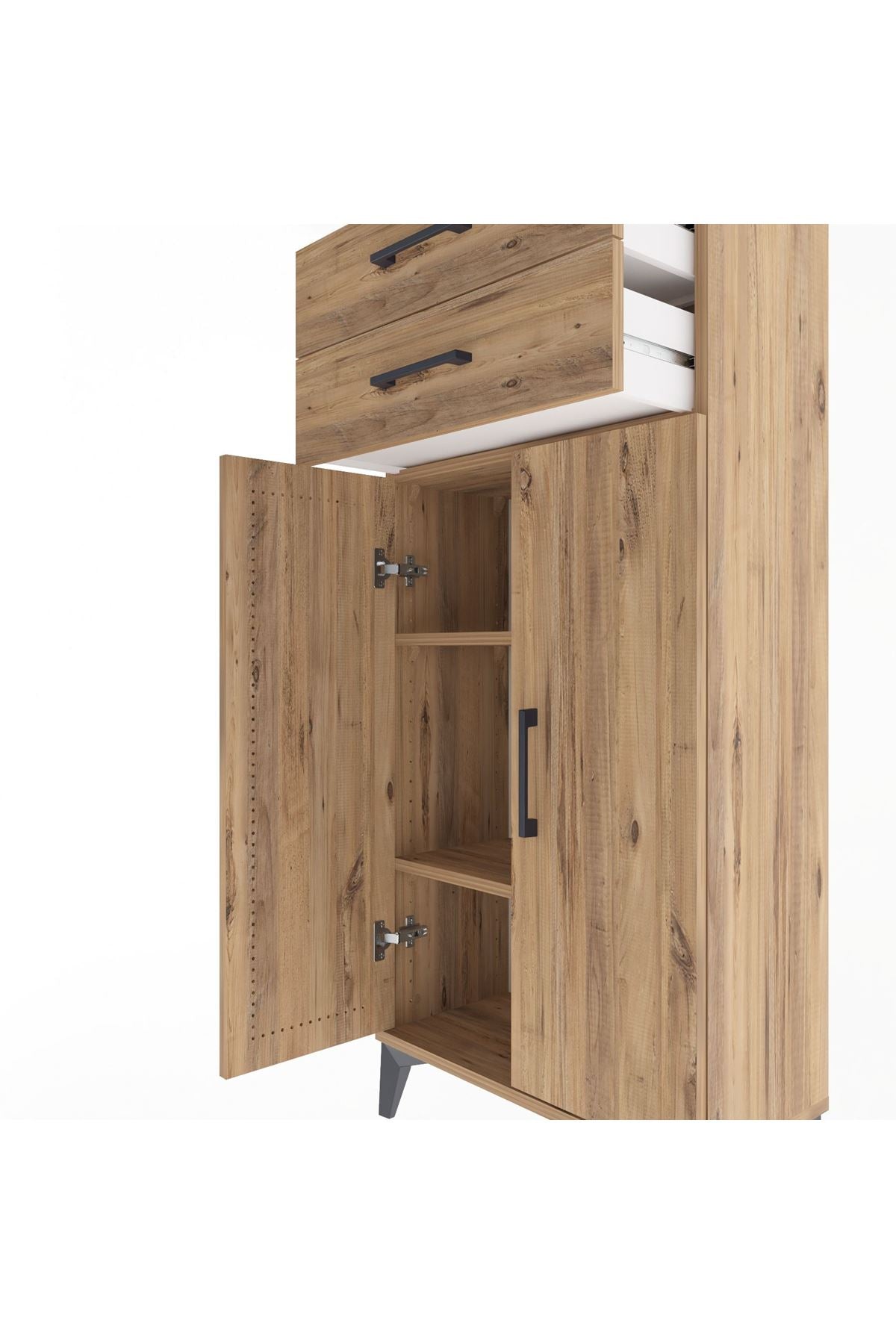 Arges Dolap 2 Raflı 2 Çekmeceli 2 Kapaklı 60x30x134 - S17M115V9A