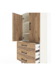 Arges Dolap 3 Raflı 3 Çekmeceli 2 Kapaklı 60x30x134 - S17M116V3A