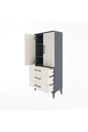 Arges Dolap 3 Raflı 3 Çekmeceli 2 Kapaklı 60x30x134 - S17M116V4A