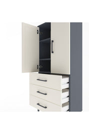 Arges Dolap 3 Raflı 3 Çekmeceli 2 Kapaklı 60x30x134 - S17M116V4A