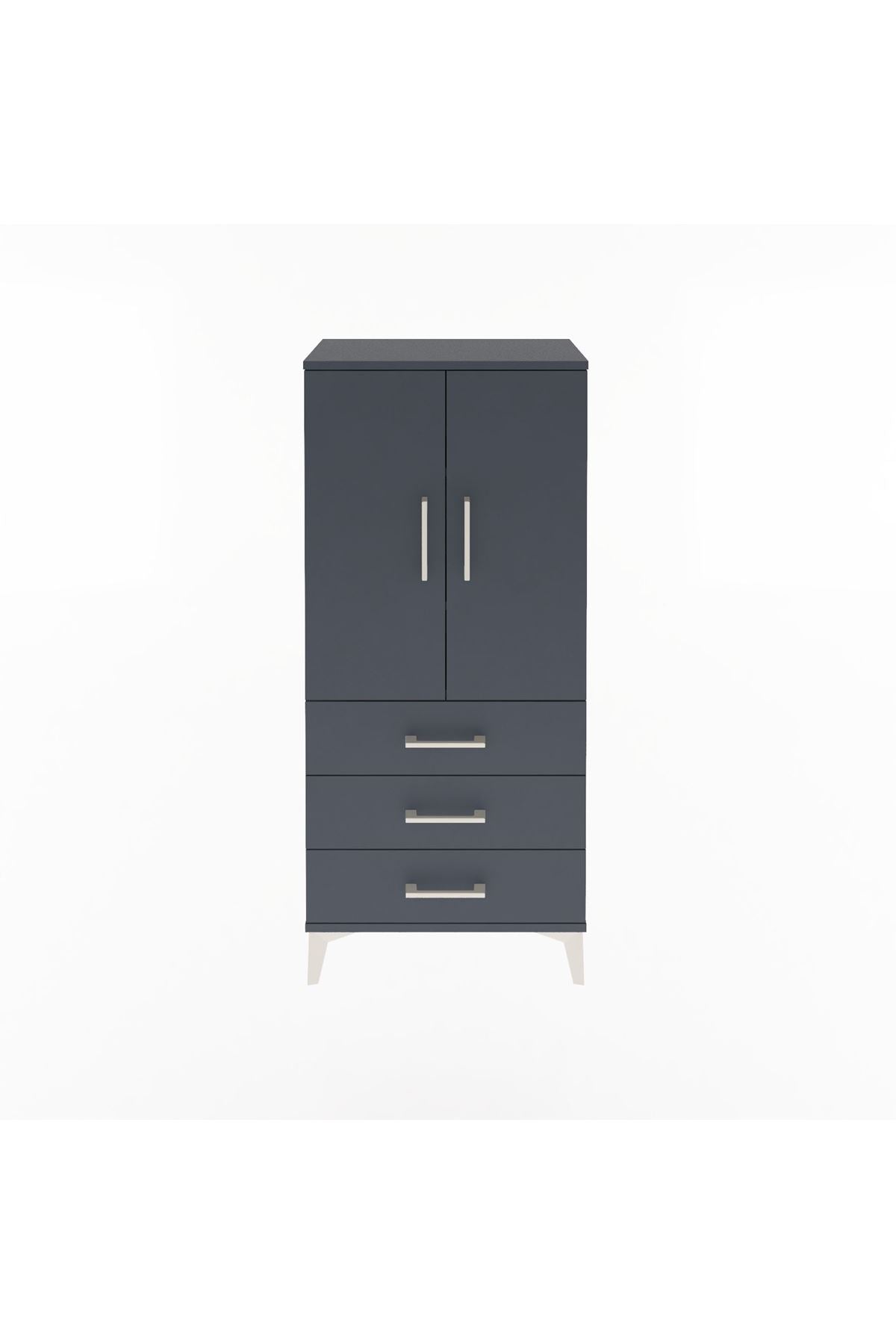 Arges Dolap 3 Raflı 3 Çekmeceli 2 Kapaklı 60x30x134 - S17M116V5A