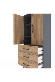 Arges Dolap 3 Raflı 3 Çekmeceli 2 Kapaklı 60x30x134 - S17M116V6A