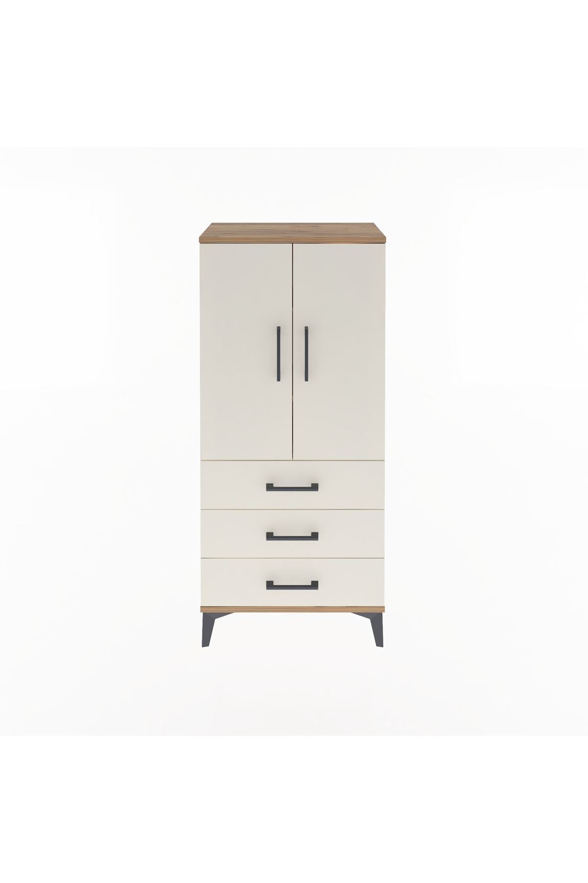 Arges Dolap 3 Raflı 3 Çekmeceli 2 Kapaklı 60x30x134 - S17M116V7A