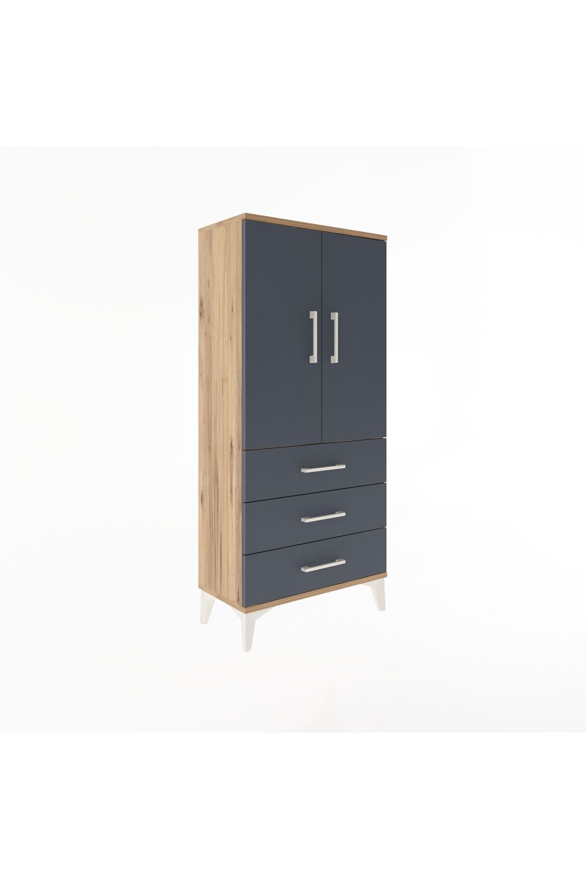 Arges Dolap 3 Raflı 3 Çekmeceli 2 Kapaklı 60x30x134 - S17M116V8A