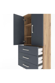 Arges Dolap 3 Raflı 3 Çekmeceli 2 Kapaklı 60x30x134 - S17M116V8A