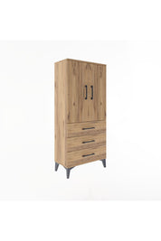 Arges Dolap 3 Raflı 3 Çekmeceli 2 Kapaklı 60x30x134 - S17M116V9A