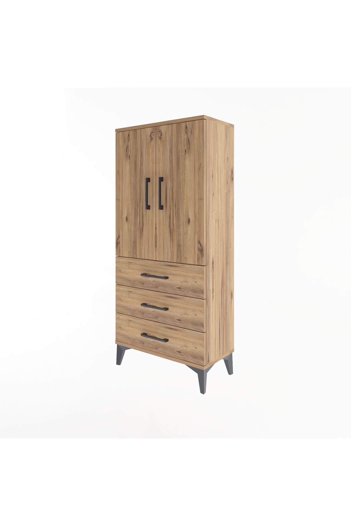 Arges Dolap 3 Raflı 3 Çekmeceli 2 Kapaklı 60x30x134 - S17M116V9A