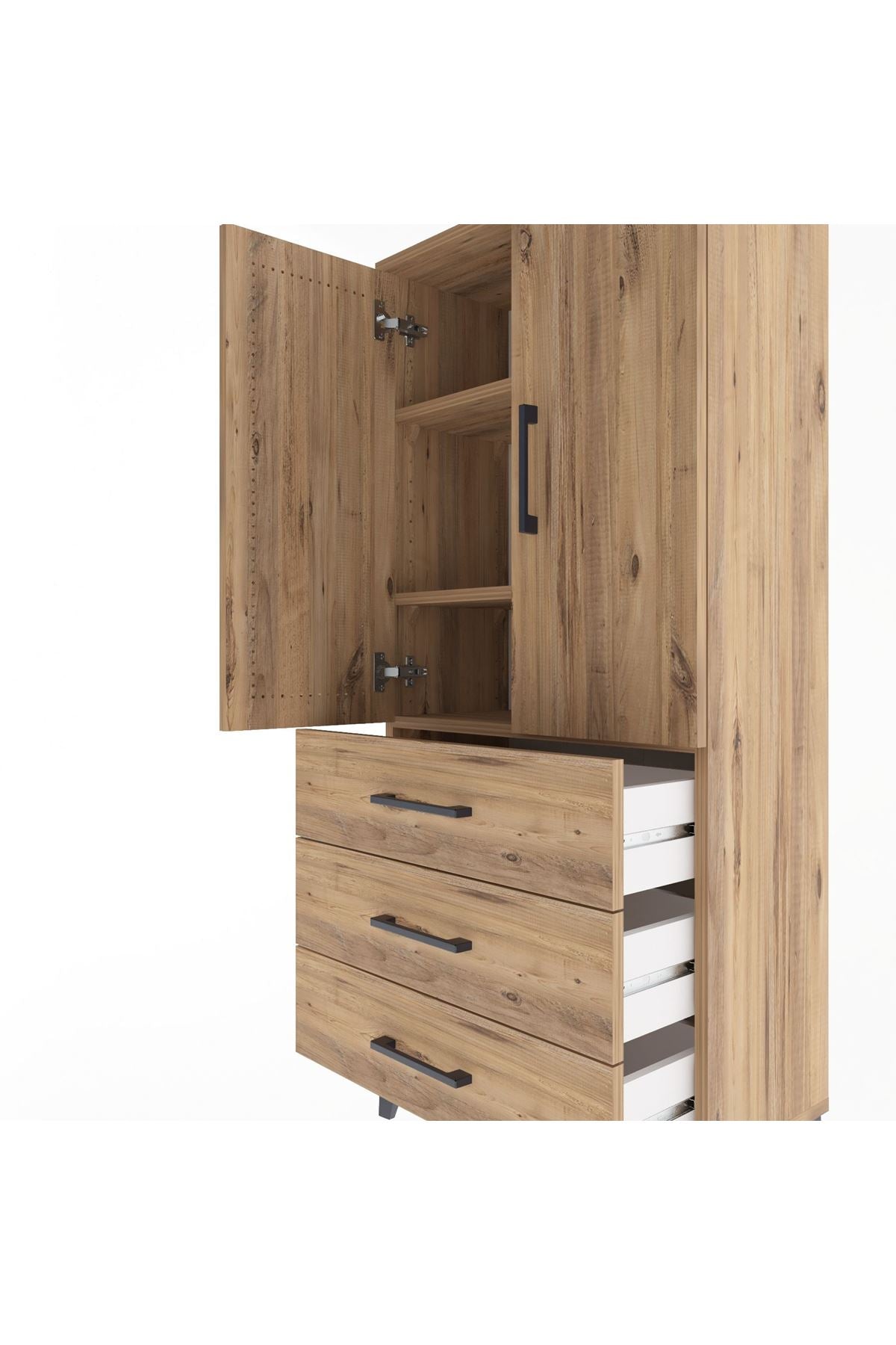 Arges Dolap 3 Raflı 3 Çekmeceli 2 Kapaklı 60x30x134 - S17M116V9A